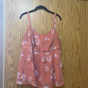 Torrid pink tank with floral print